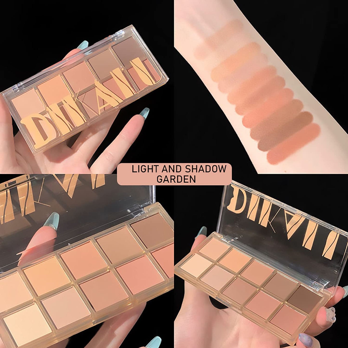 10 Colors Eyeshadow Palette Matte Naked Eye Shadow Makeup,High Pigmented, Naturing-Looking, Ultra-Blendable,Long Lasting High Pigment Nude Eyeshadow with 3 Eyeshadow Brush(Milk Tea)