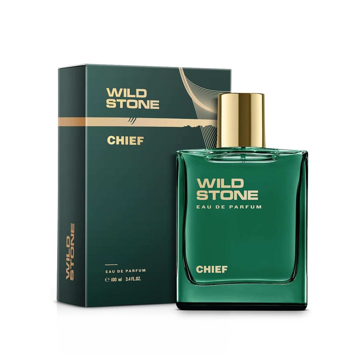 Wild Stone Chief Perfume for Men| Luxury Eau De Parfum | Long-Lasting Fragrance | Premium Perfume for Men l Infused with Aquatic and Woody Notes 100 ml 3.4 Fl oz | Vegan | Clean Ingredients