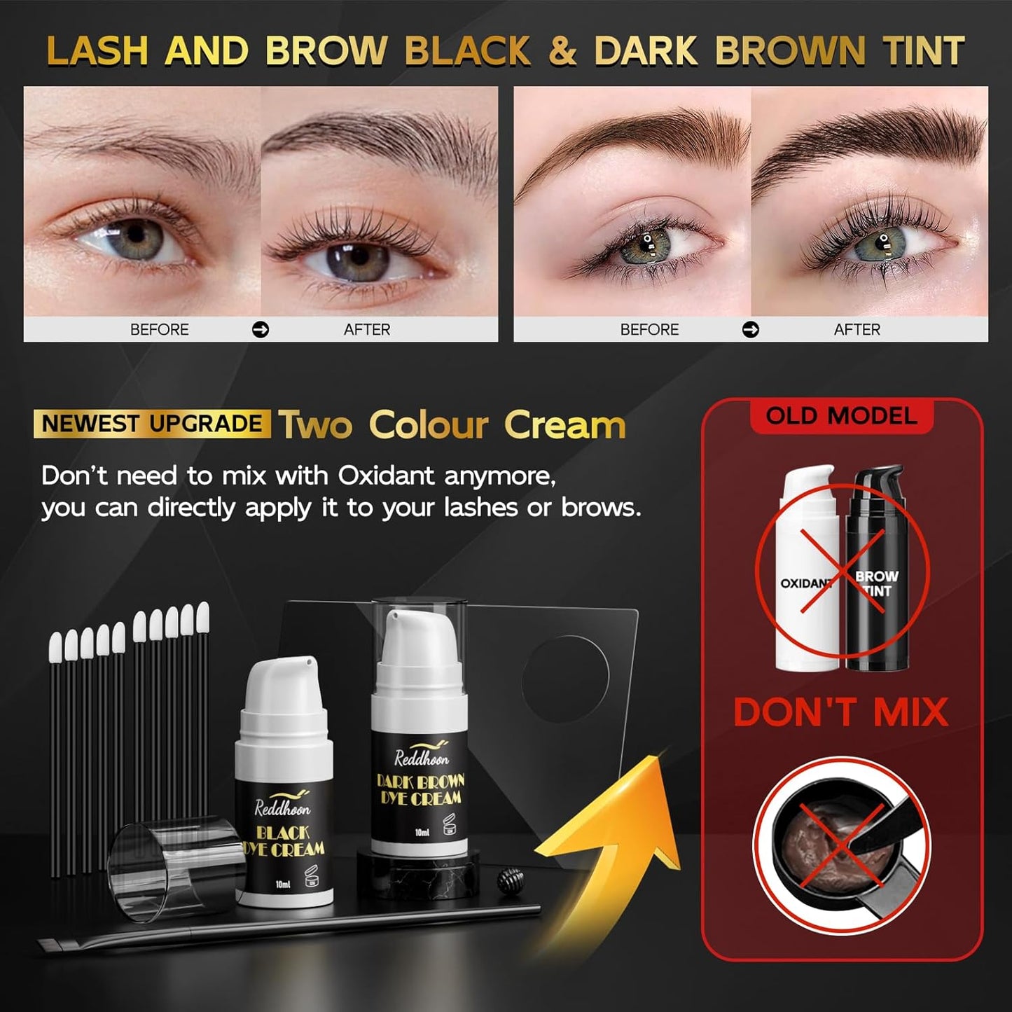 6 IN 1 Lash Lift & Brow Lamination Kit with Black Dark Brown, Home Lash Lift Kit, Quick Lash Curled Brow Perming with All Tools, Safe and Effective Result, Lasts for 6-8 Weeks, Christmas Gift for Her