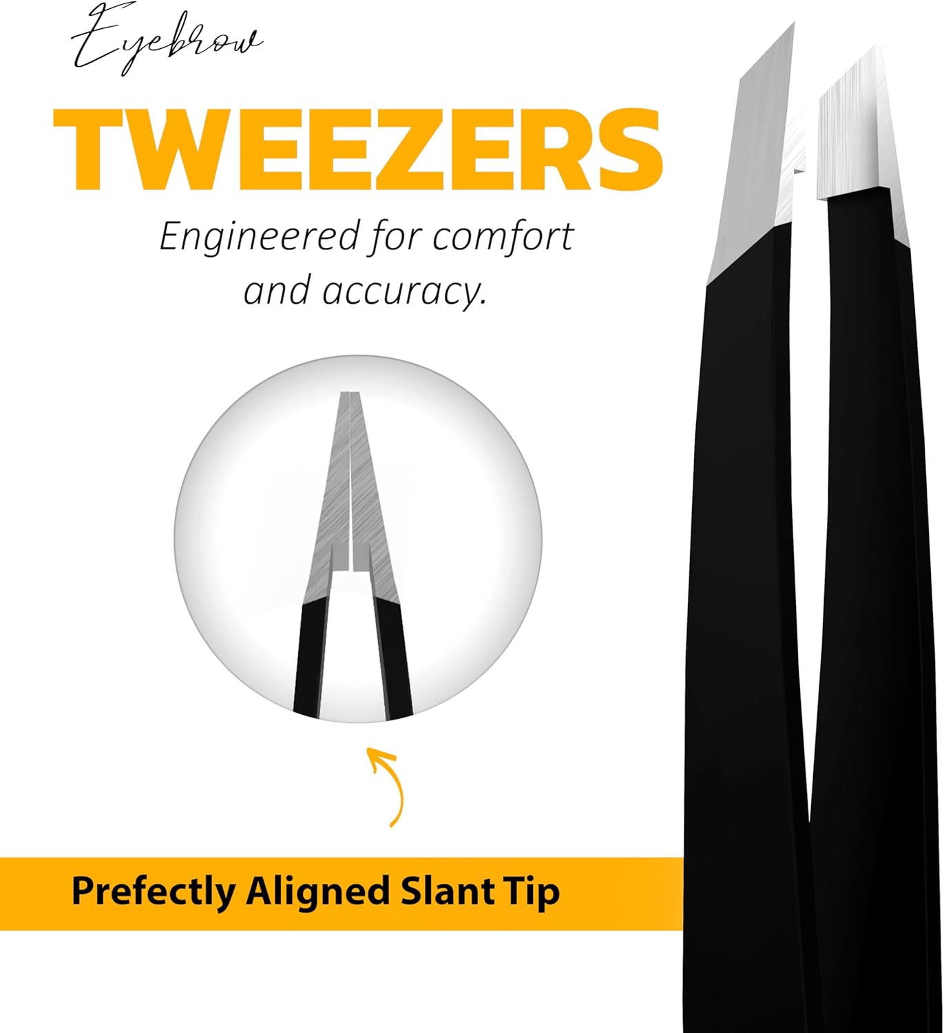 The Cut Factory- 6.5” Professional Hair Scissors & Tweezers - High Carbon 420 Stainless Steel Hair Cutting Scissors, Ultra-Sharp Barber Shears for Salon & Home, (BLACK)