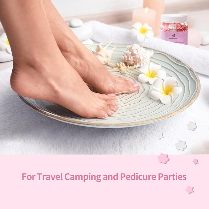 Foot Soak Flower Soap Sheets Pedicure Foot Soaks for Softens Calluses Moisturizing Relaxing Feet Pedi Party, Birthdays, Sleepovers Use (Rose)