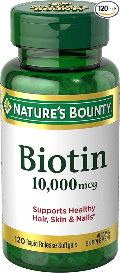 Nature's Bounty Biotin 10,000 mcg, Rapid Release Softgels 120 ea (Pack of 10)