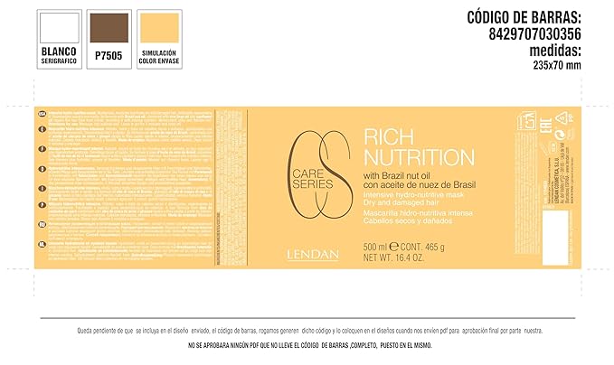 Lendan - Hydrating Hair Mask - Rich Nutrition - 500 ml - for Dry and Damaged Hair - with Brazil Nut Oil - Intensely Nourishes and Hydrates Hair - Repairs Split and Dry Ends