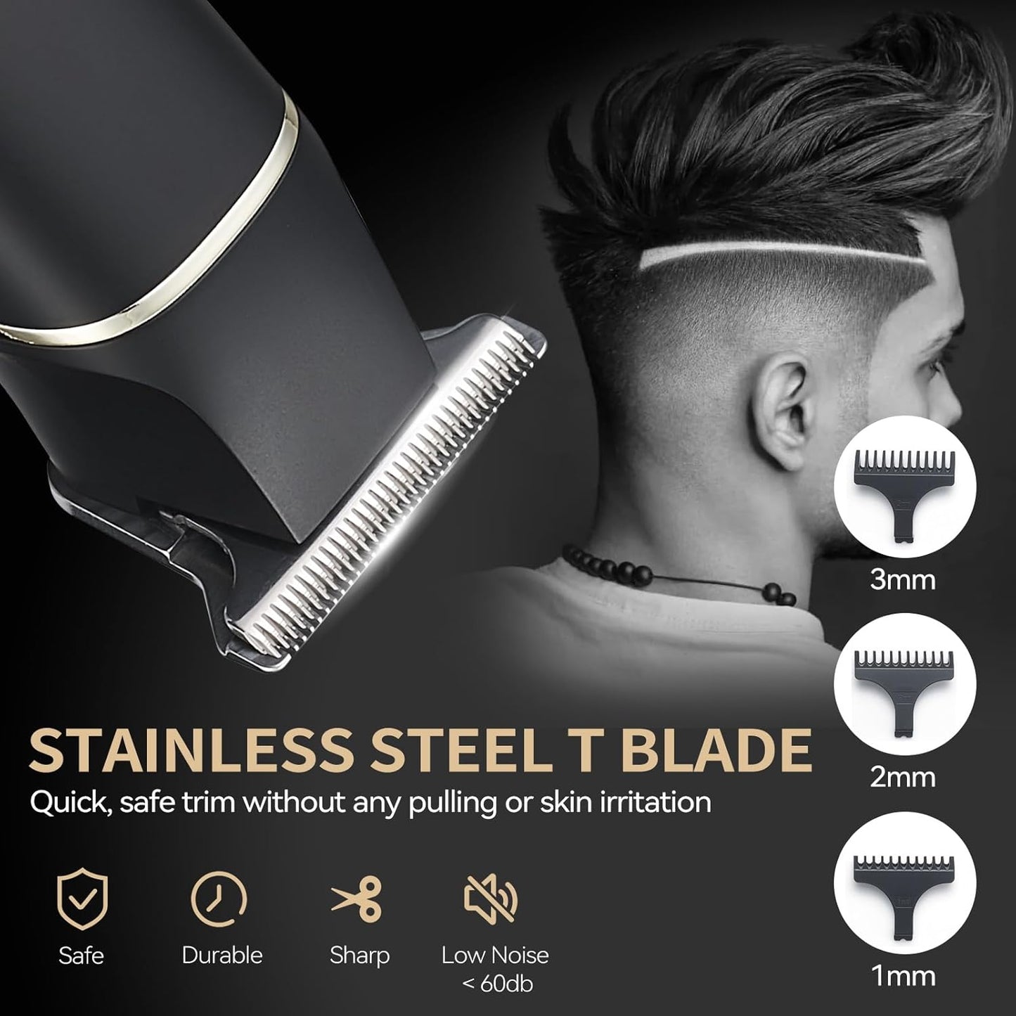 Hair Trimmer for Men, Beard Trimmer for Men Professional, Electric Razor Shavers Zero Gapped T Blade Edgers Liners, Barber Clippers for Hair Cutting Mustache Facial with LCD Display Gifts for Men