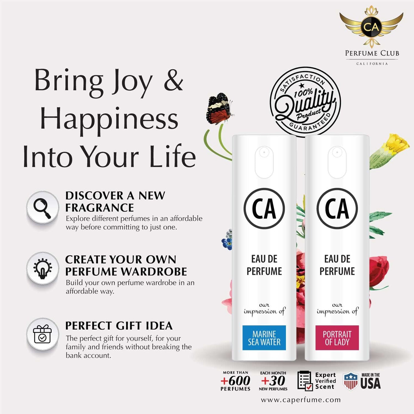 CA Perfume Originals Spice & Black Vanilla for Men Eau De Parfum Vanilla Scent Long Lasting Cologne for Men Travel Size TSA Ready for Day and Night Wear 0.33 Fl Oz 10ml