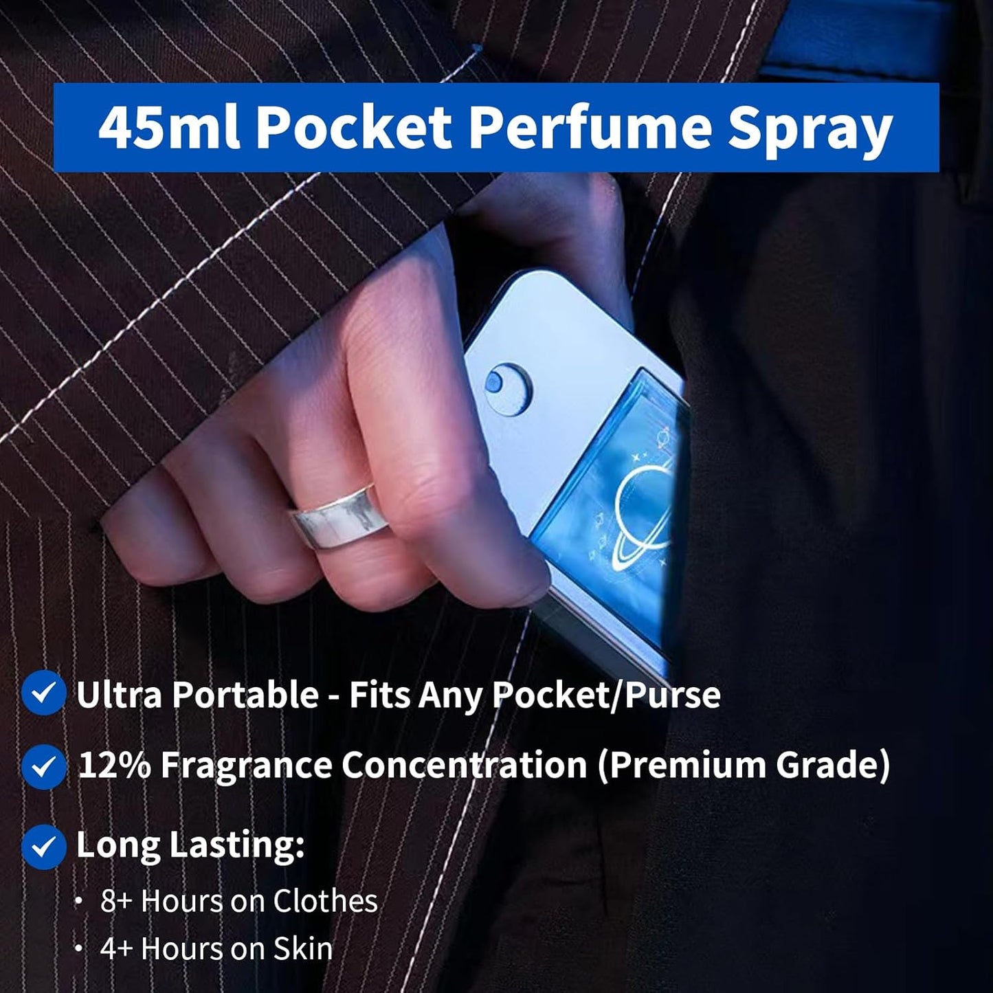 apple fresh fragrance,Black chestnut Violet Freesia perfume for men long-term spray, 1.65ounce portable designPortable pocket