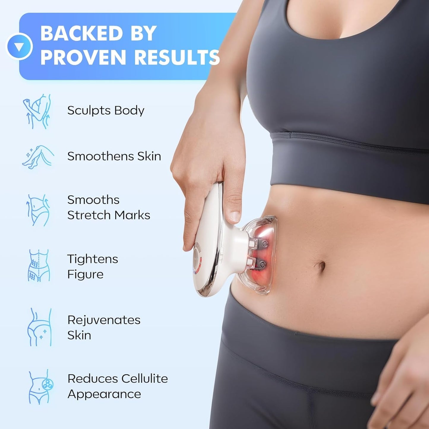 REDLOOK 3-in-1 Body Sculptor - Body Sculpting Massager for Stomach, Arms, Legs, & Love Handles - Anti Cellulite Massage Tool, Cellulite Remover, Lymph Drainage Machine, & Skin Tightening Device.