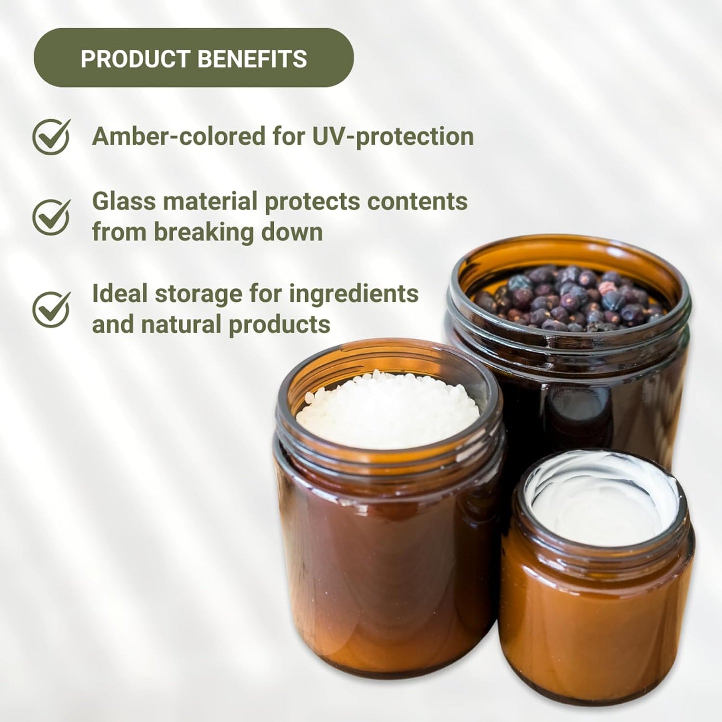 Glass Amber 4oz Jar - 12 Packs, Empty Round Jars For Beauty Products, Lotion, and Powders - Black Lid - Small Candle Jars