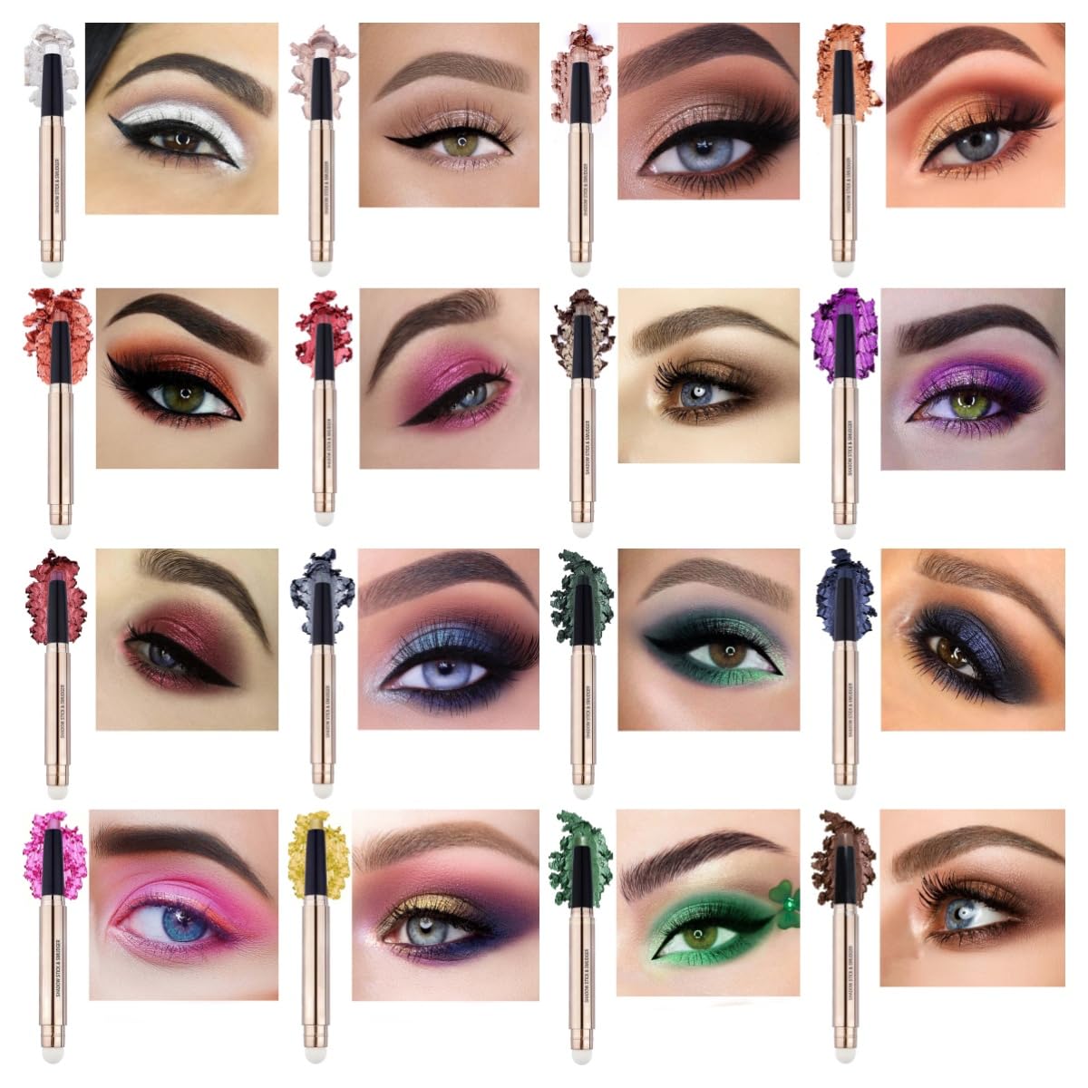 Romantic Red Eyeshadow Stick Makeup, Long-Lasting Waterproof Eye Shadow Pencil, Hypoallergenic Smudge-Proof Glitter Primer Palette Shimmer Eyeliner, Easy to Blend Eye Make Up