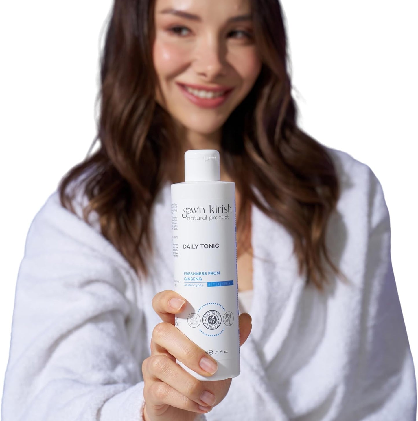 Gew’n Kirish Daily Tonic – Purifying & Hydrating Face Toner with Ginseng, Balances Sebum & Revives Skin, Suitable for Oily, Dry & Sensitive Skin, 7.5 fl oz