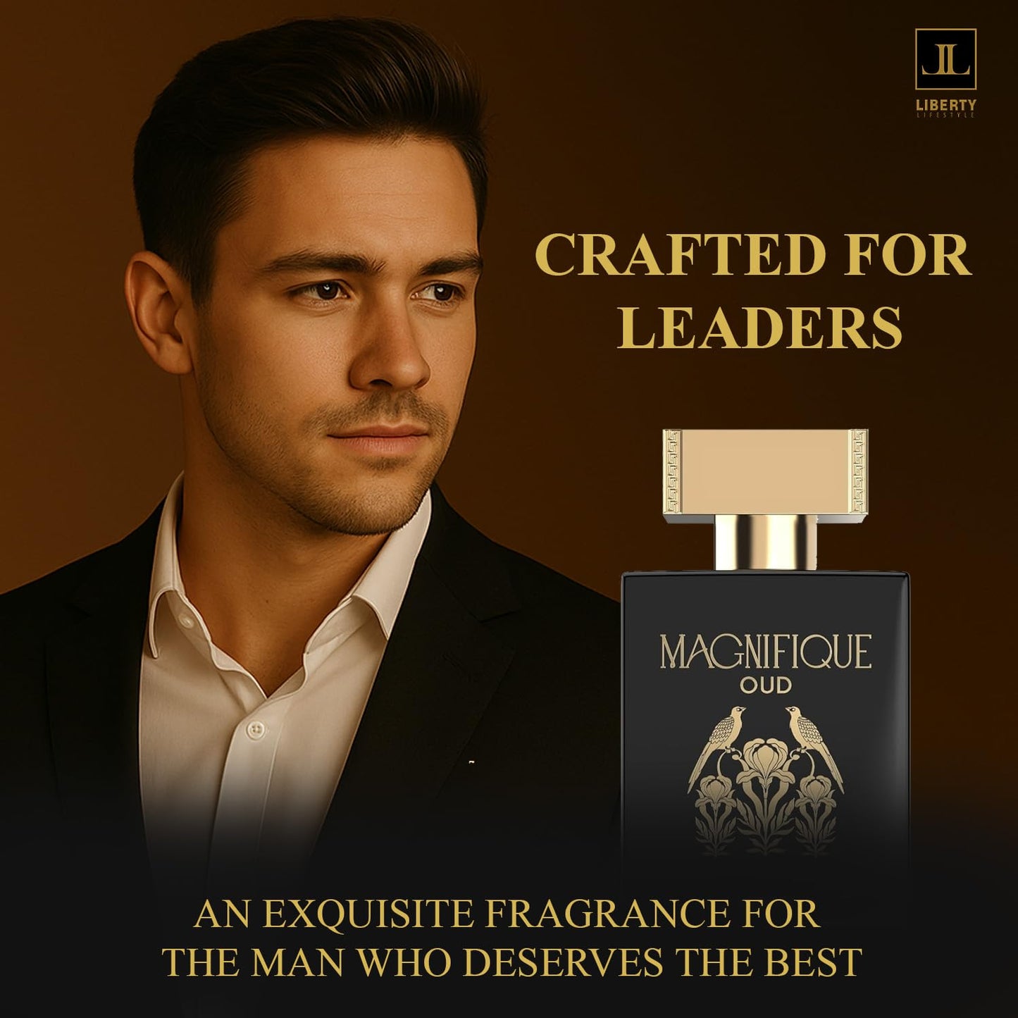 Liberty Oud Eau de Parfum for Men, 3.4 Oz,Magnifique Anniversary Edition, Luxury Oud Perfume, Premium Gift for Men, All-Day Freshness, Perfume for men, arabian,perfumes arabes para hombres