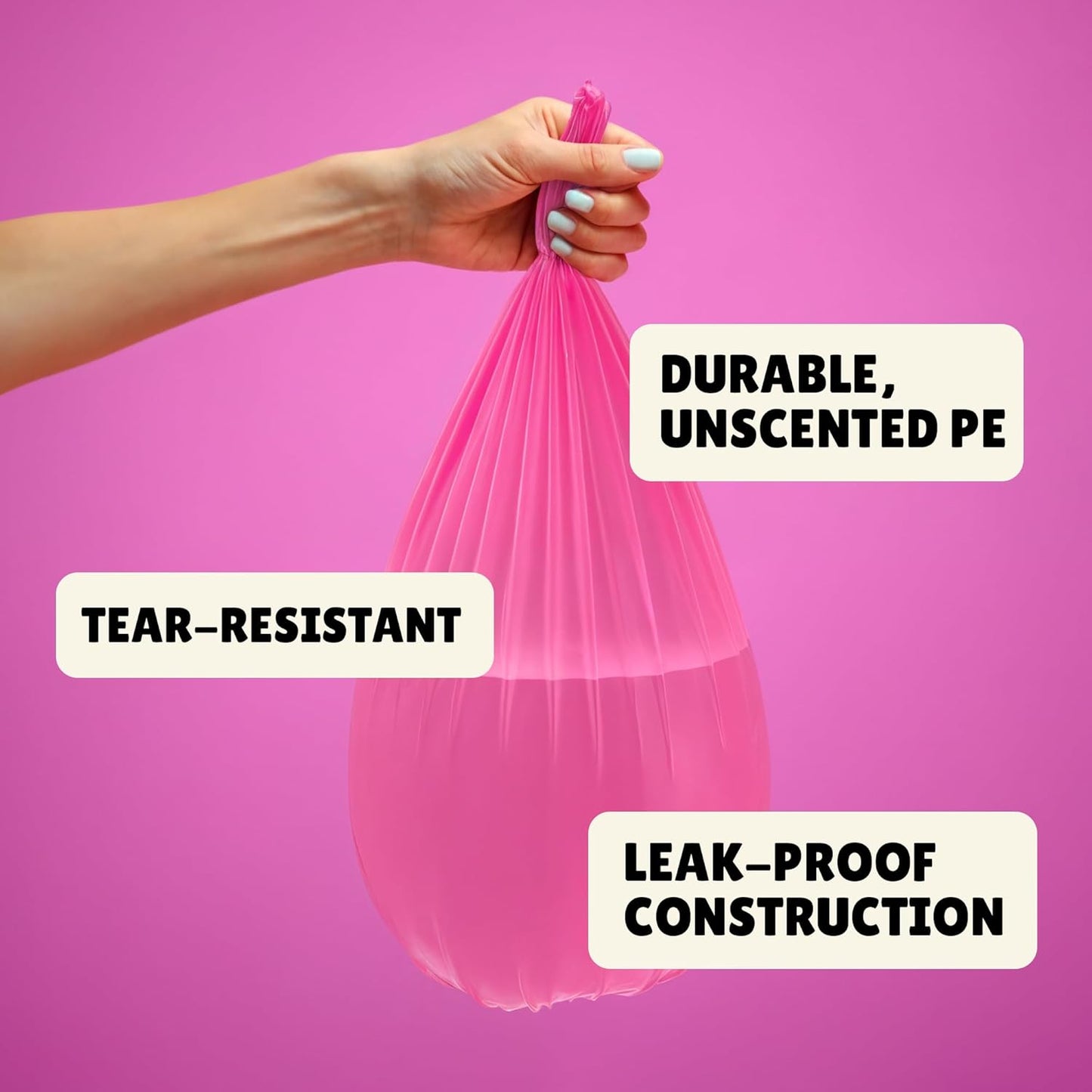 FORID Small Trash Bags 4 Gallon for Bathroom - Extra Thick Colored Garbage Bags Unscented,Strong Plastic Wastebasket Can Liners for Home Bedroom Office and Car,150 Bags Multi Colored