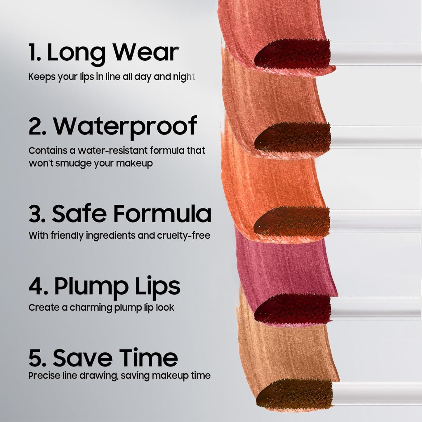 Lip Stain Peel Off - Waterproof Comfortable Vivid Color Peel Lip Liner Non-Stick Cup, Lip Tattoo Peel Off for Beauty & Charming Lip Makeup with All-Day | Vegan and Cruelty Free (#05 Mauve)