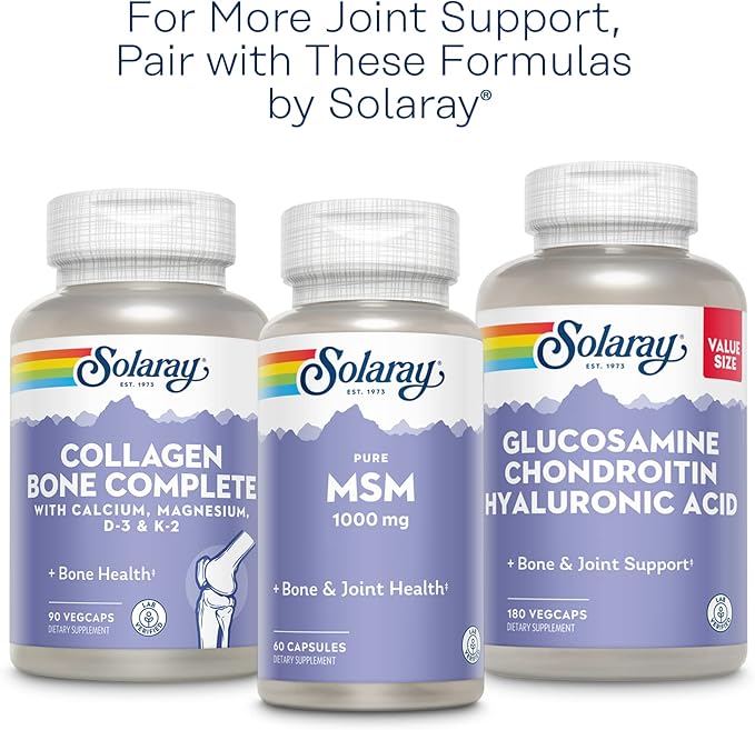 SOLARAY Glucosamine Sulfate 1500mg, Healthy Joint 60-Day Money 60 Serv, 120 VegCaps