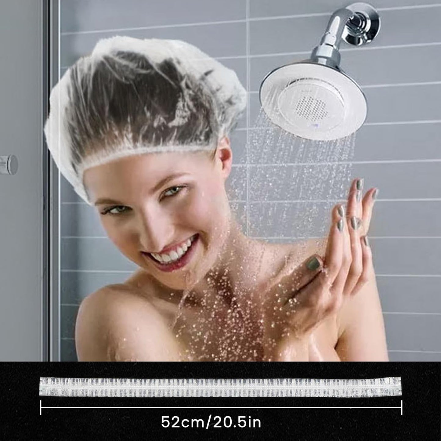 Years calm 30PCS Disposable Shower Caps, Clear Shower Caps for Travel, large Plastic Hair Caps for Women, Home Use, Hotel (30PCS large Size 20.5"