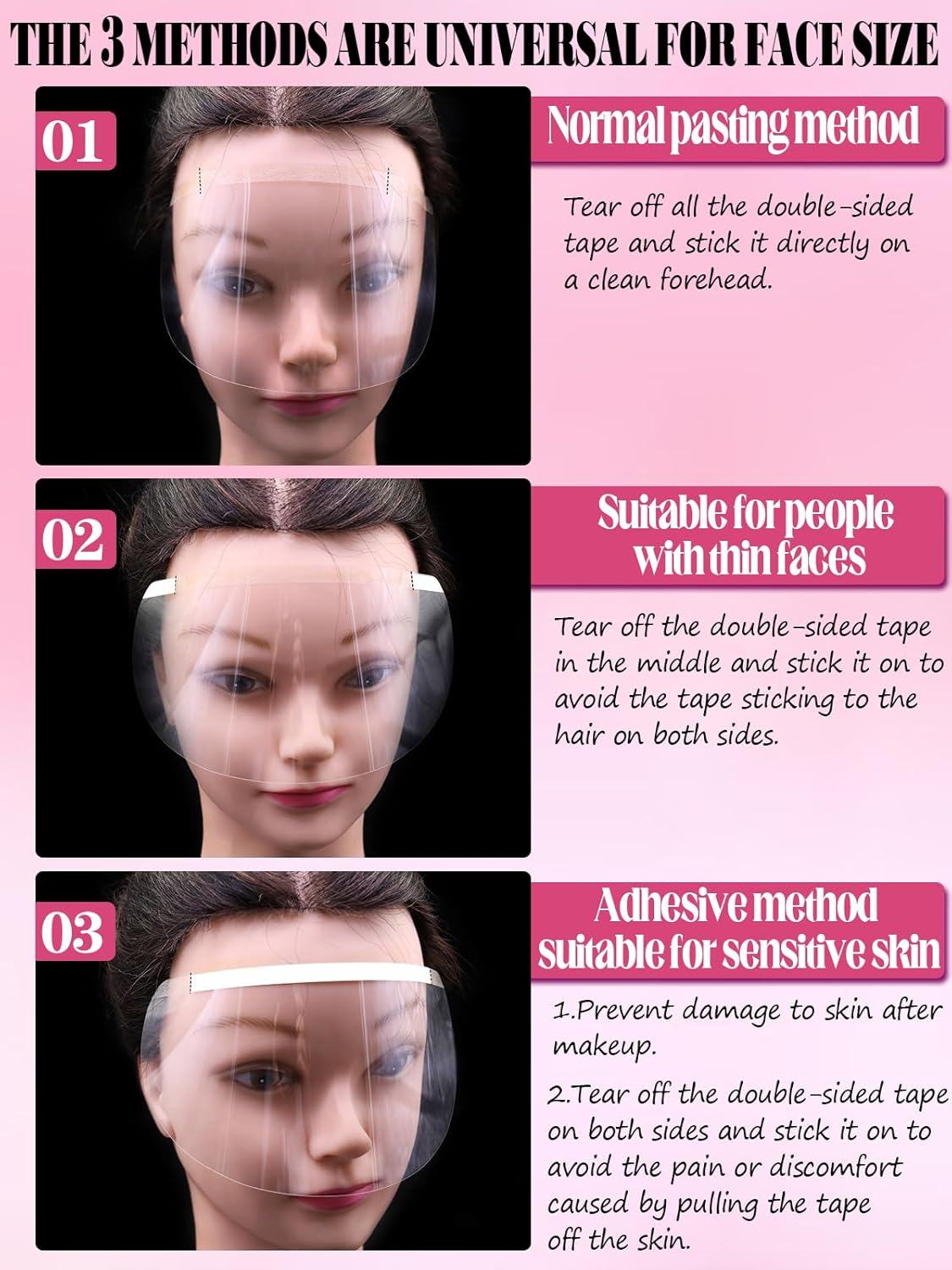 EBANKU 300 PCS Shower Face Shields, Eyebrow Covers Protector Makeup Protective Microblading Shower Visor for Salon Supplies and Eye Surgery