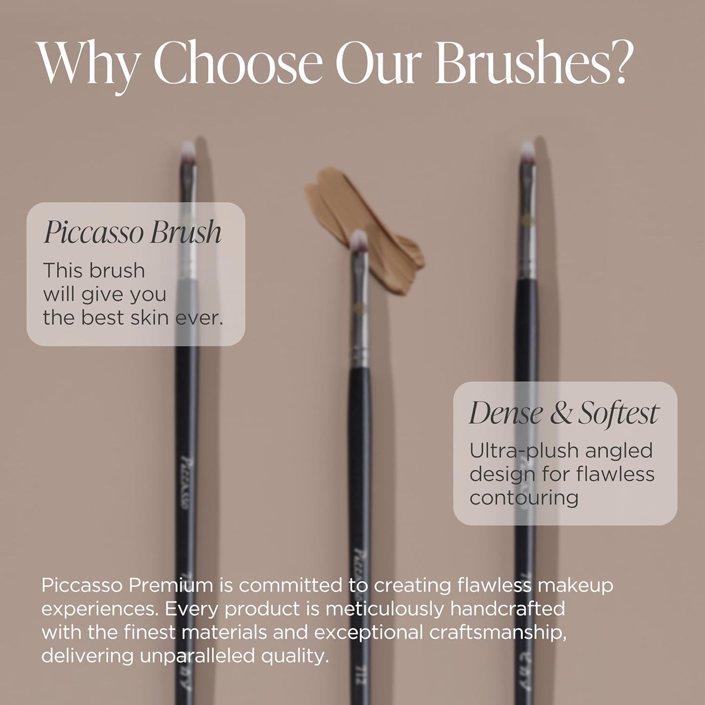 Piccasso 712 Concealer Brush – Precision Brush for Spot Coverage, Under Eye Concealer, and Lip Line Detailing, Ideal for Cream and Liquid Concealers, Korean Face Makeup Tool