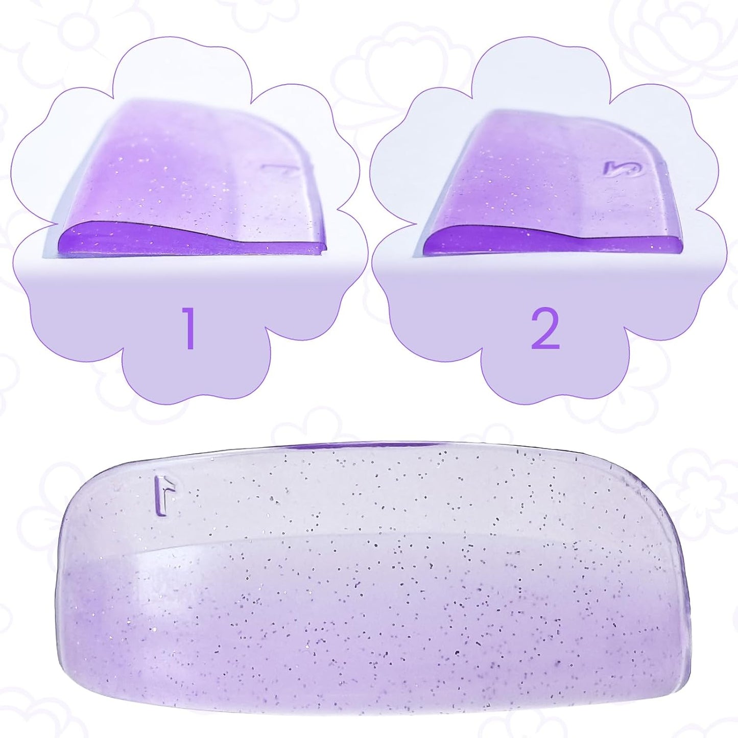 Libeauty Lash Lift Rods, 2 Sizes Eyelash Shields for Lash Perm, Reusable Soft Silicone Pads for Eyelash Curling & Lifting, Purple