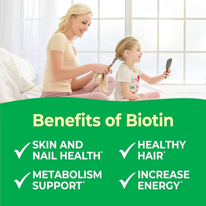 Kids Biotin 5000mcg Chewable Tablets | Tasty Biotin Supplement | Vegan Biotin Vitamins | Biotin for Hair Growth, Skin and Nail Heath | Hair Vitamins for Kids | 120 Chewables
