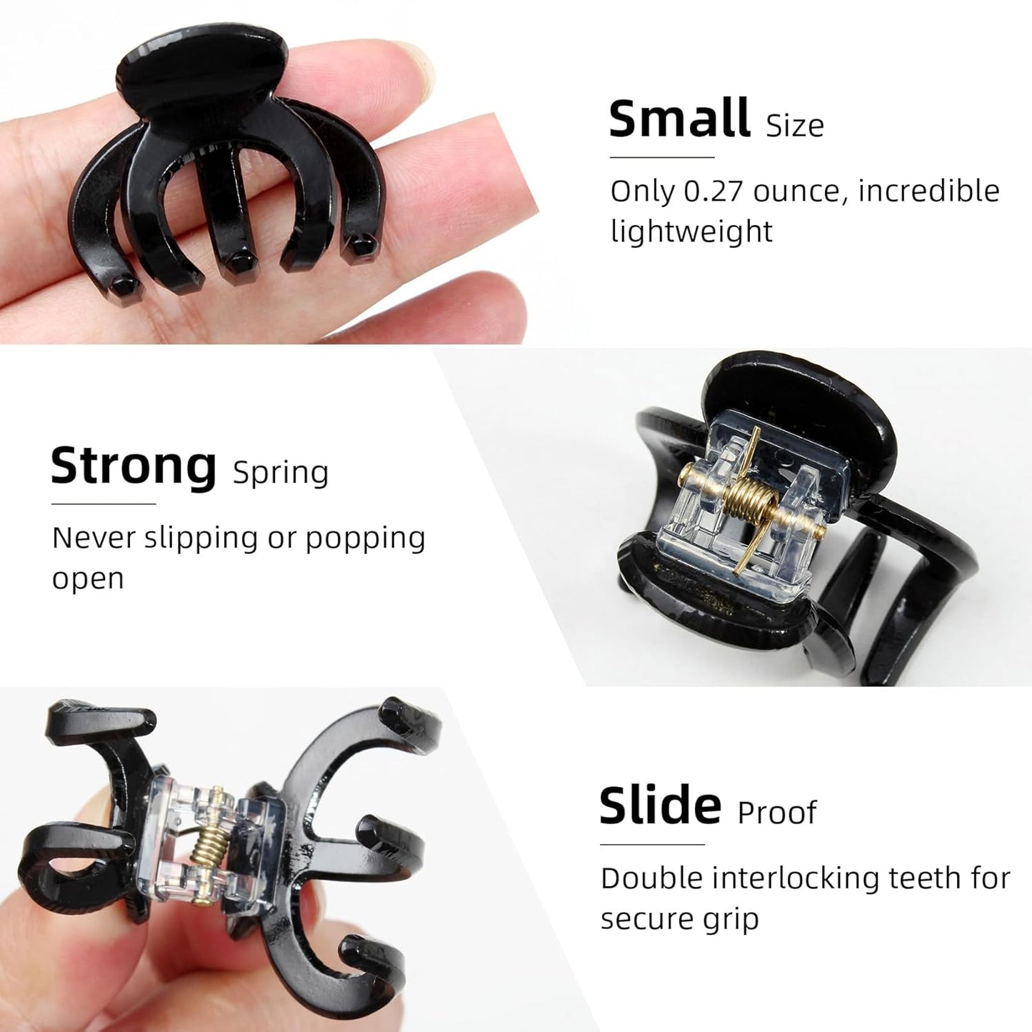 12Pcs Small Hair Claw Clips - Trendy Small Non-Slip Hair Clips for Women Girls - Stylish Thin Hair Accessories Classic Hair Clips for Easy Styling-(small hair clips 3)