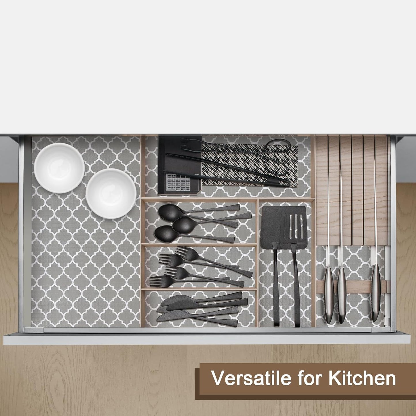 OcePor Non-Adhesive Drawer and Shelf Liner 12IN x 30FT，Non Slip Cabinet and Cupboard Liner, Kitchen Cabinet Liners for Shelves, Waterproof Drawer Shelf Liners for Cabinets/Bathroom Cupboard