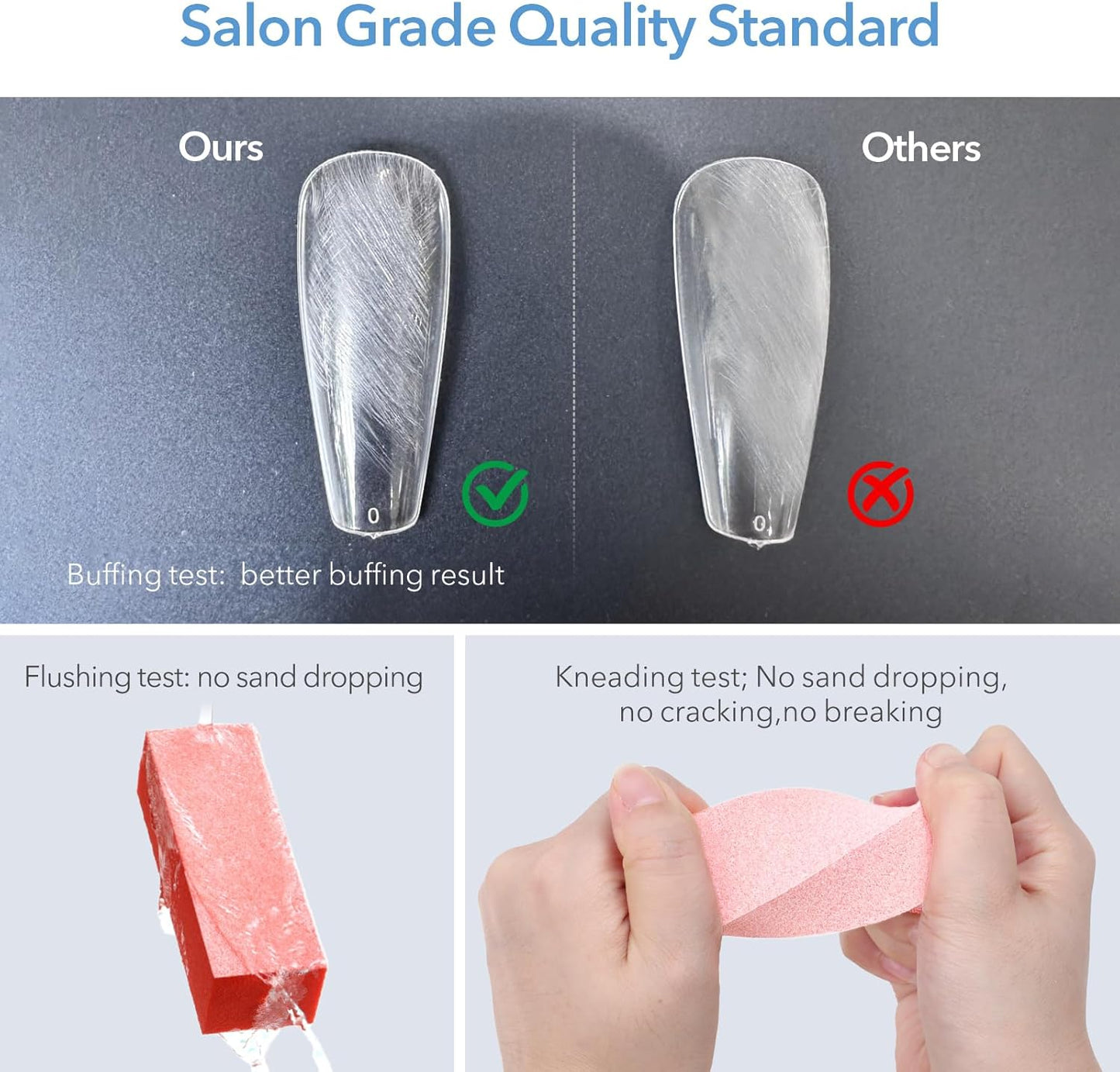 Nail Buffer Block, Coarse Grit 80/80/80, 3.5" Long, 3 Way Buff for Acrylic Nail Gel Polish Nail, Pedicure, Manicure 10 Count, Orange