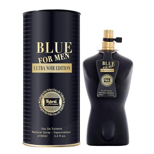 Hybrid & Company Blue For Men Ultra Noir Eau De Toilette Vaporisateur Natural Spray 3.4 Fl Oz