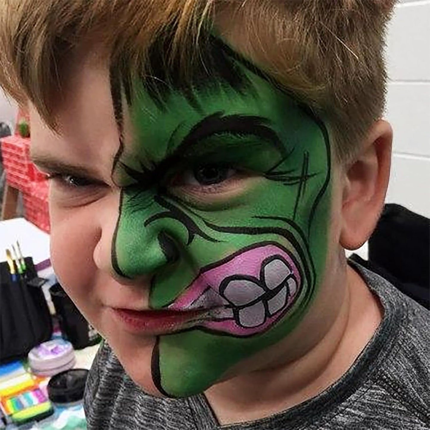 Mysense Green Face Body Hair Paint Stick,Halloween Elphaba Witch Costume Hulk Cosplay Makeup,Water Based Washable Temporary Hair Color,St Patricks Day Makeup Accessories for Adults and Children,0.5oz