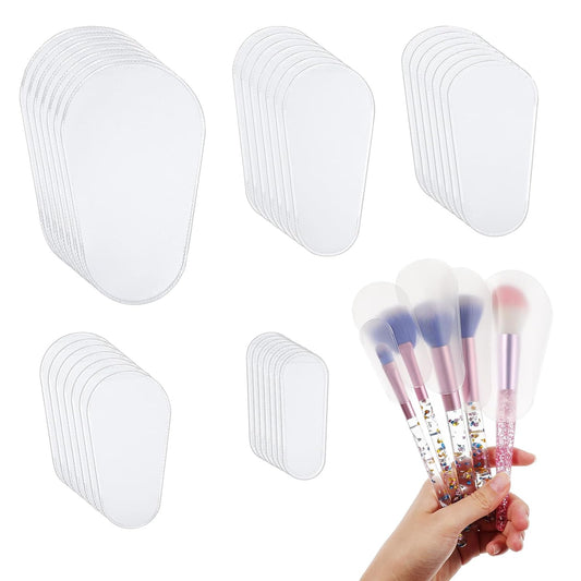 30 Pcs Makeup Brush Covers, 5 Sizes Portable Dustproof Cosmetic Brush Protectors, Lightweight Protective Plastic Make up Brush Guards for Travel & Daily Safe Storage Organizer