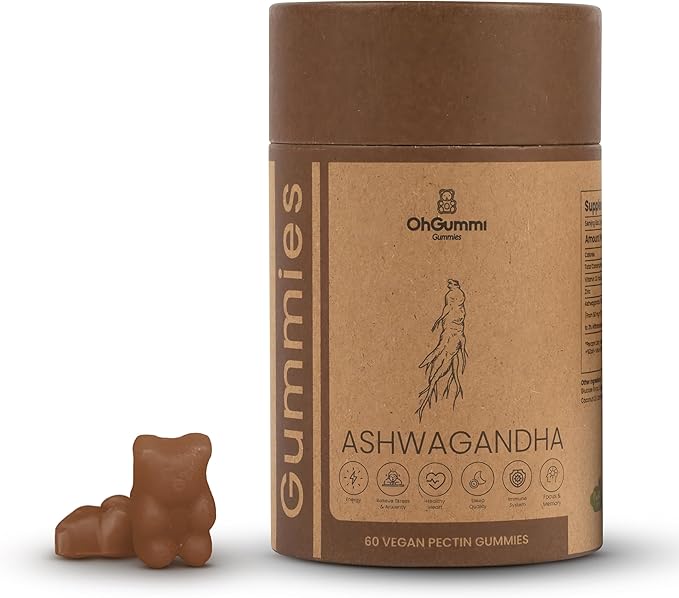 Ashwagandha 1500mg + Zinc, Vitamin D2 Vegan Gummies (Ashwagandha Roots)