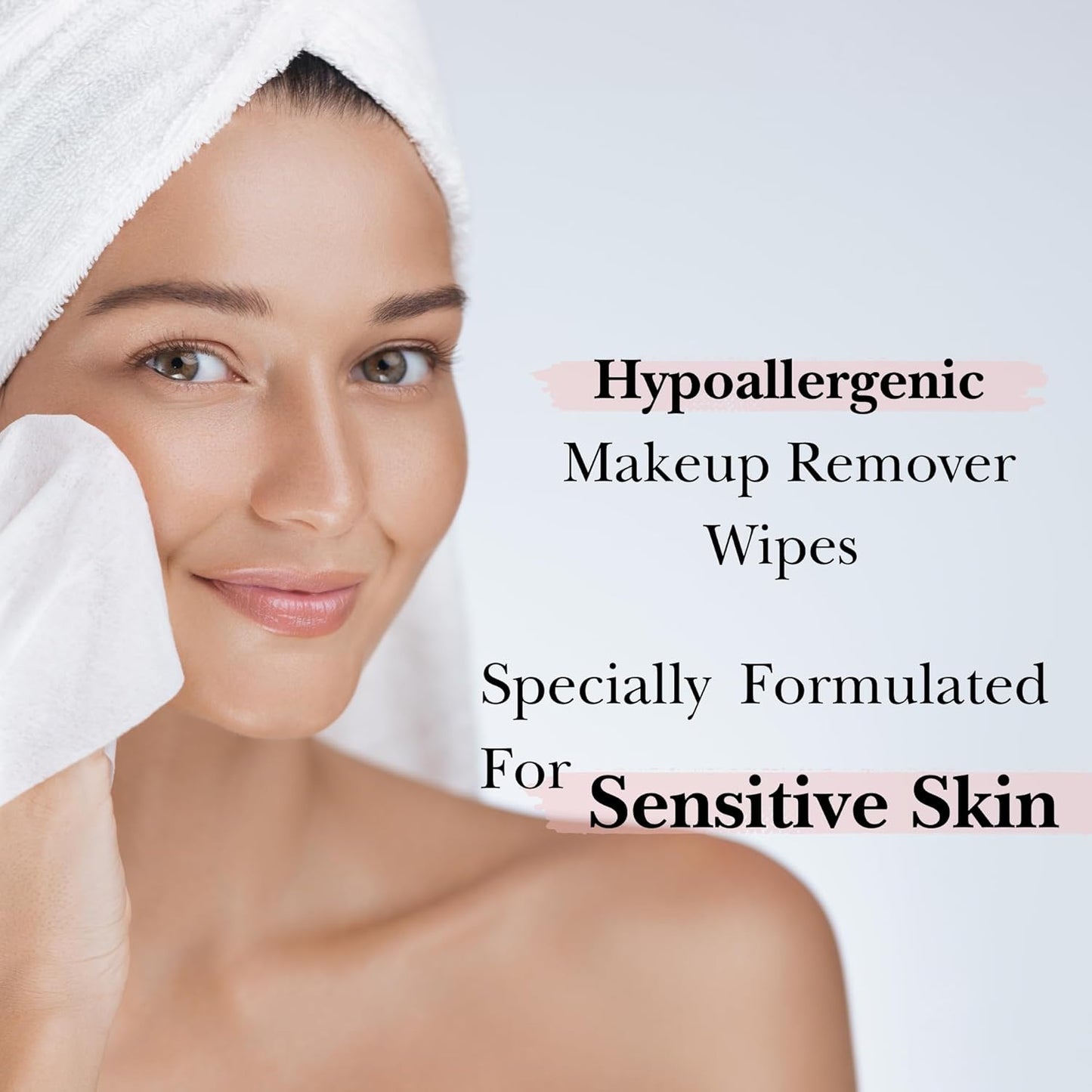 mivida Hypoallergenic Makeup Remover Wipes | Fragrance-Free with Vitamin E | Plant Based Facial Cleansing Make up Remover Face Wipes | Gentle on Sensitive Skin, 25 Count