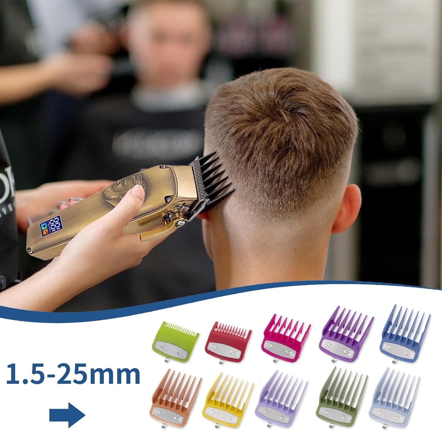 10-Pack Clipper Guards Set for Most Hair Clippers, Replacement Blades Protection Compatible with Wahl Clippers & Other Brands