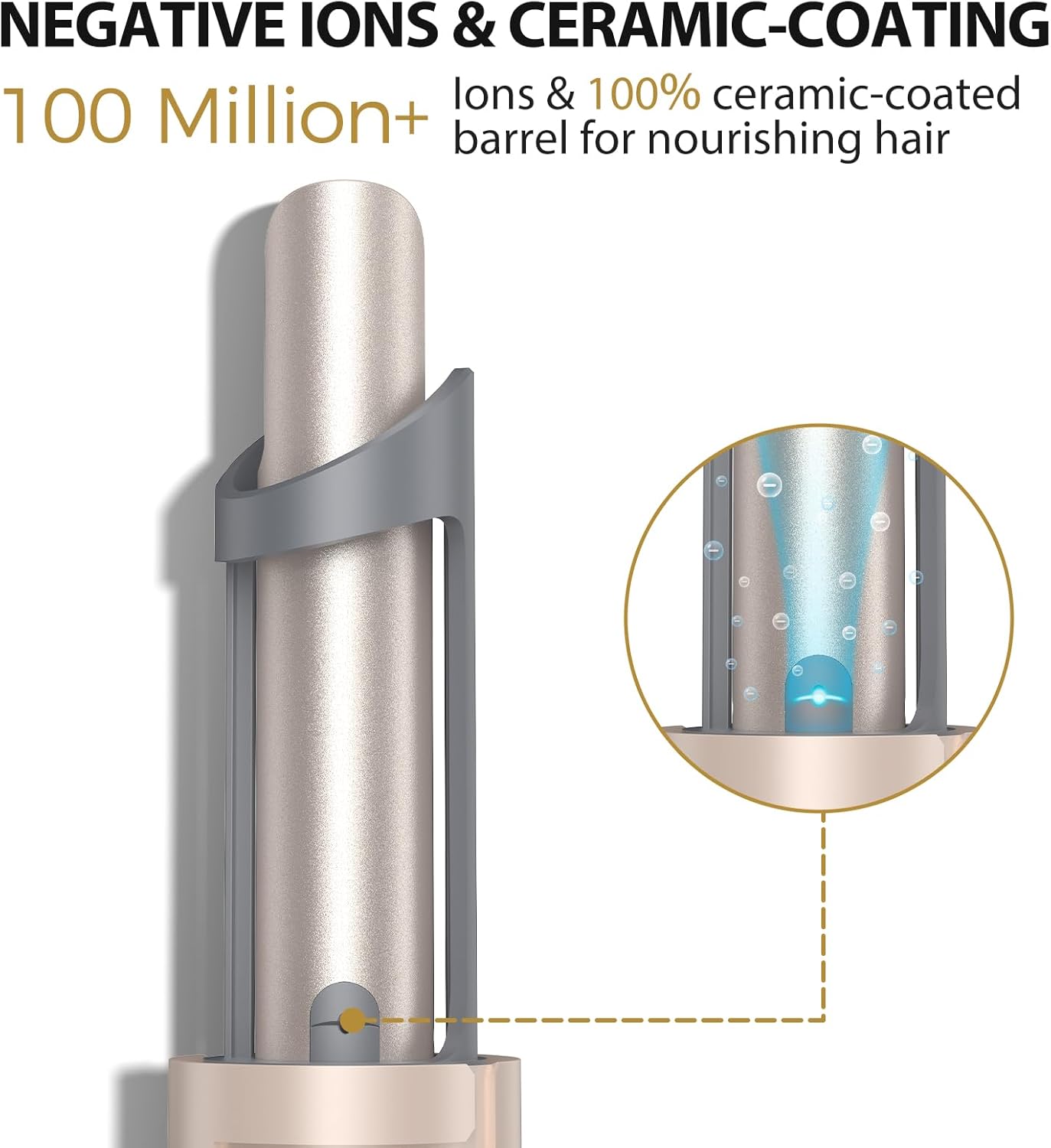 Zavarea Automatic Rotating Curling Iron for Long Hair - 1 Inch Curling Wand for Beach Waves & Loose Curls, Easy Hair Curler for Beginners, Anti-Scald & Frizz-Free, Dual Voltage for Travel