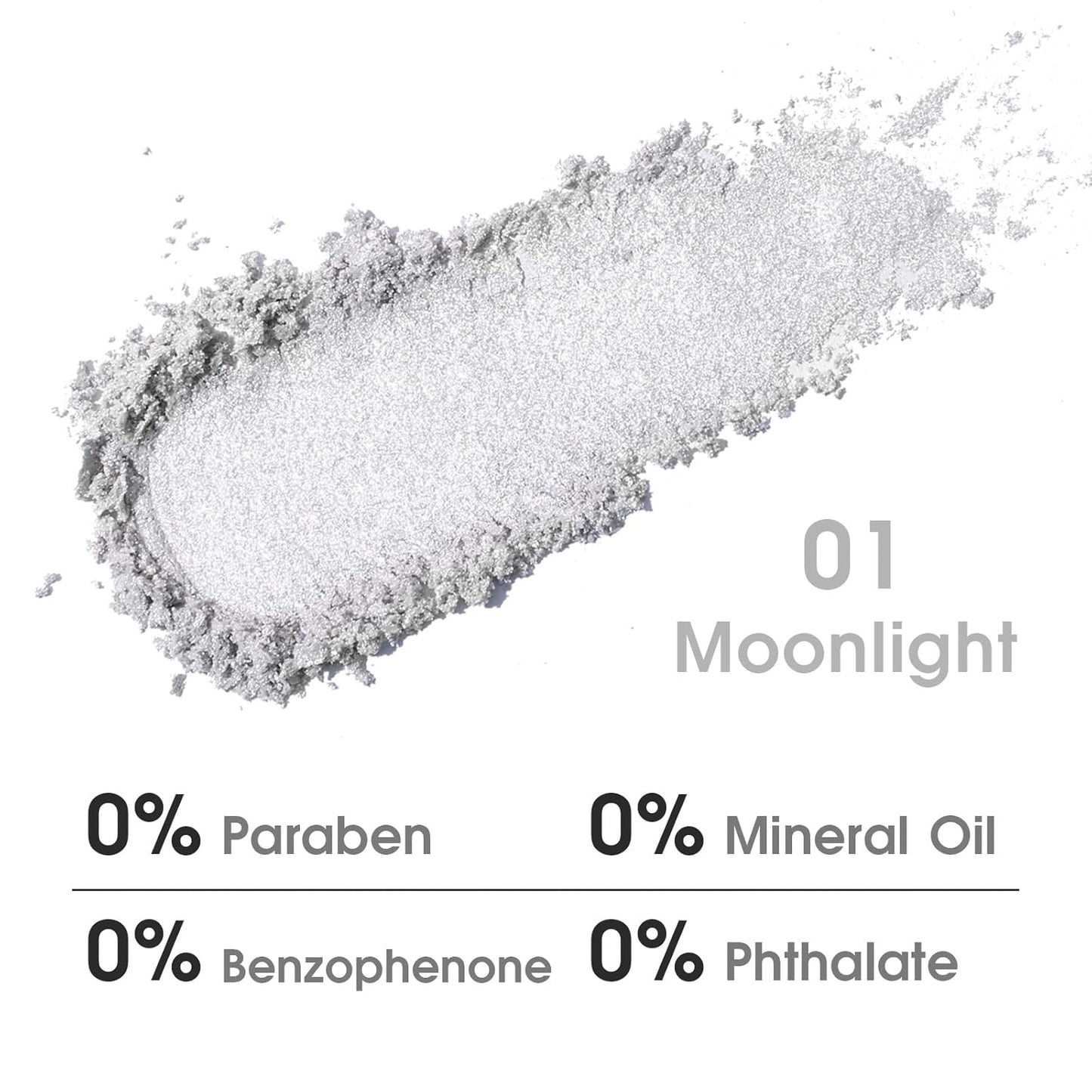 UCANBE Moonlight Single Eyeshadow Palette, Highly Pigmented Glitter Eye Shadow Powder, Professional Long-Lasting Waterproof Makeup Palette