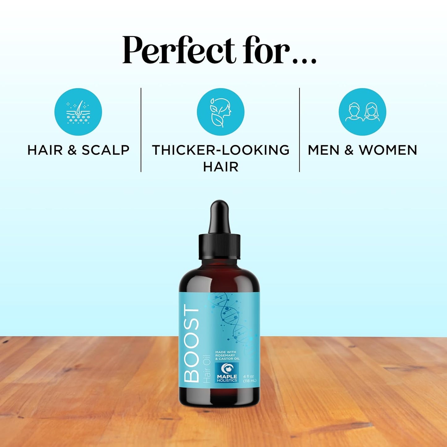 Volumizing Rosemary Hair Oil Serum - Moisturizing Scalp and Hair Oil for Men & Women Infused with Amla Black Castor Pumpkin Argan & Jojoba - Lightweight Hydrating Vegan & Color Safe (Herbal Scent)