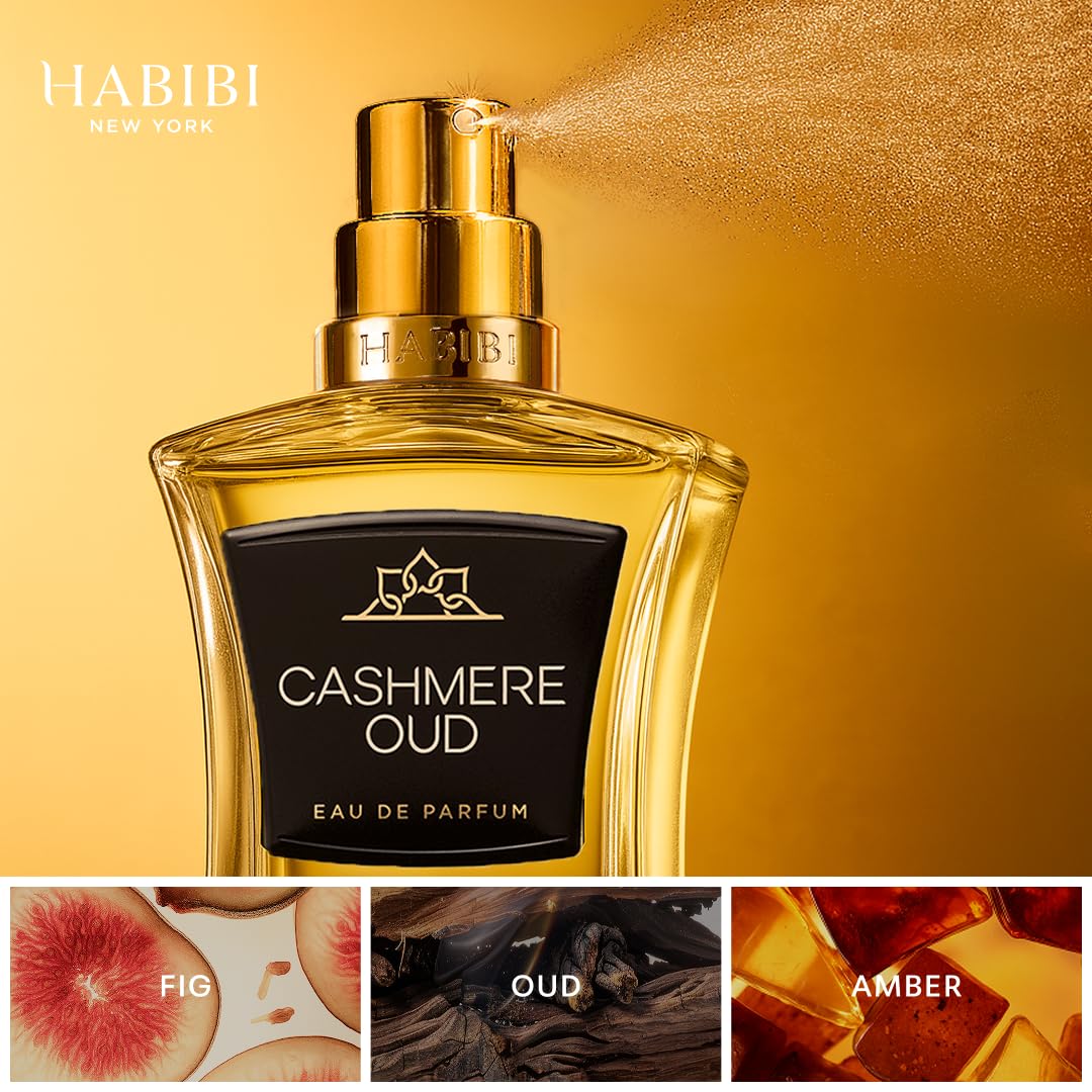 H HABIBI Cashmere Oud Perfume for Men – 2.5 oz (75ML) Long Lasting Arabian Cologne, Spicy Floral Woody Men Perfume, Luxury Fragrance Gift for Special Occasions