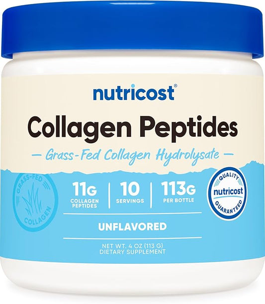 Nutricost Grass-Fed Collagen Powder 4 oz (Unflavored) Type I, Type III Collagen - Gluten Free and Non-GMO