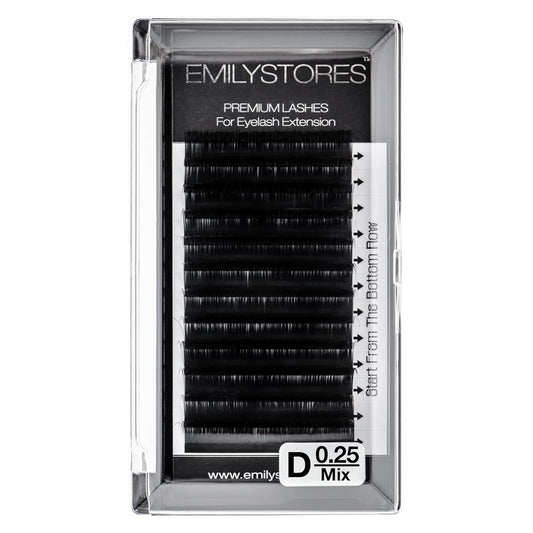 Eyelash Extensions 0.25mm Thickness D Curl Length Mixed 8-14mm Natural-Looking Individual Volume Eyelashes For Lash Extensions(0.25,D,Mixed 8-14mm)