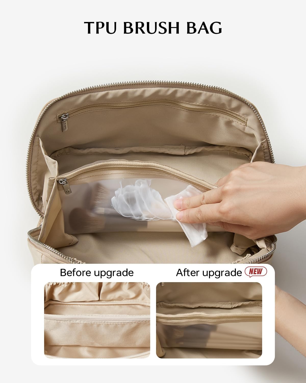 EACHY Travel Makeup Bag,Large Capacity Cosmetic Bags for Women,Waterproof Portable Pouch Open Flat Toiletry Bag Pattern Makeup Bag