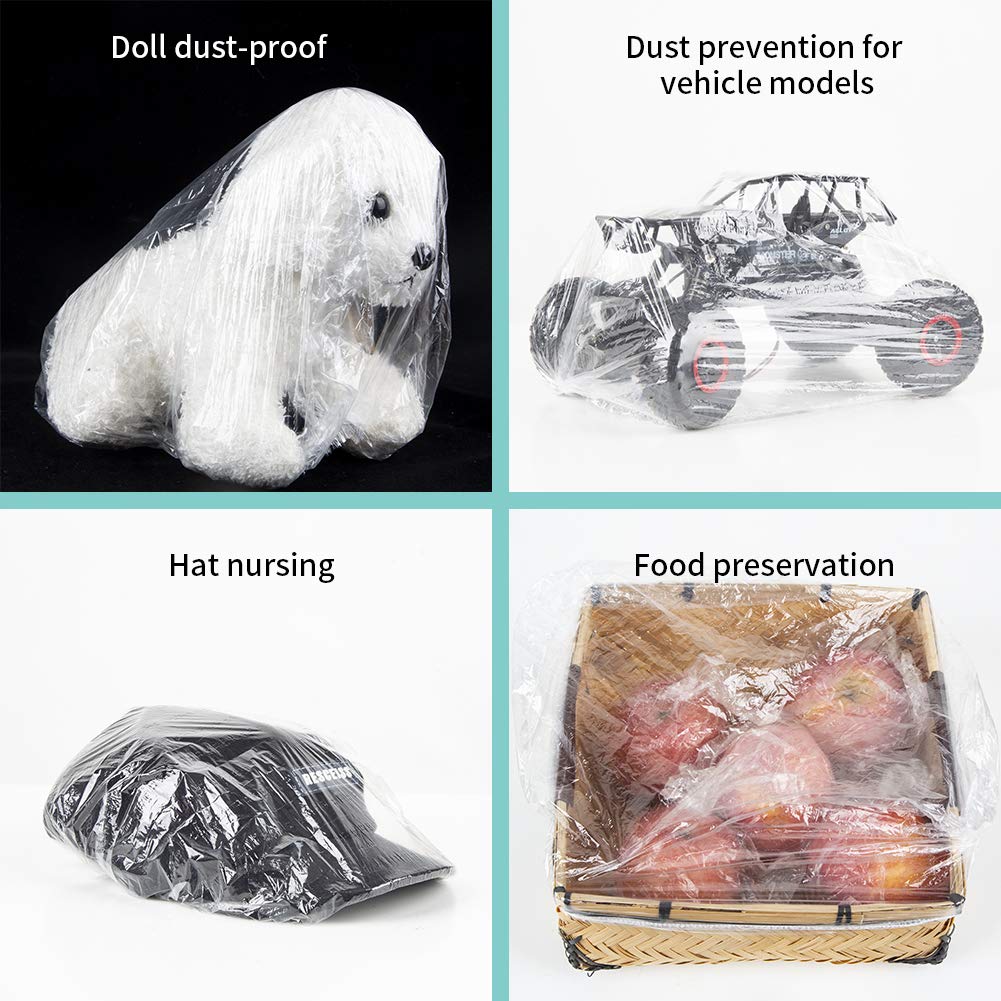 100PCS Larger Shower Caps Disposable, Thicker Waterproof Plastic Elastic Hair Bath Caps, Plastic Hair Caps for Women, Spa, Home Use, Hotel and Hair Salon, Portable Travel