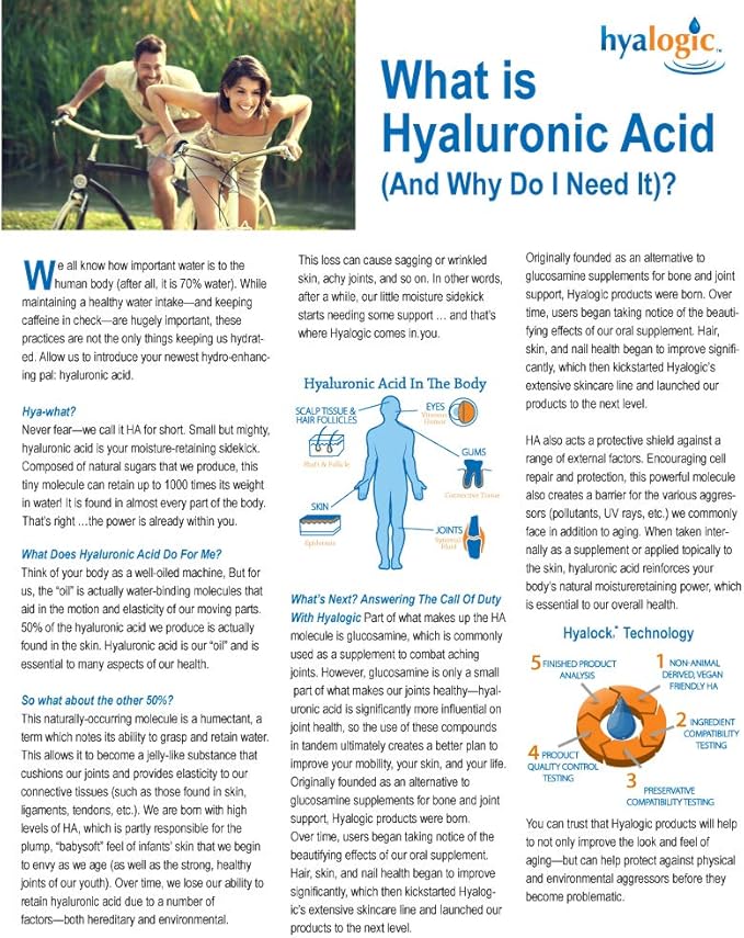 Hyalogic Hyaluronic Acid Gummies Mixed Berry Flavor HA Gummies – Gluten-Free Gummy Vitamins for Adults - HA Supplement for Skin & Eyes (30 Count)