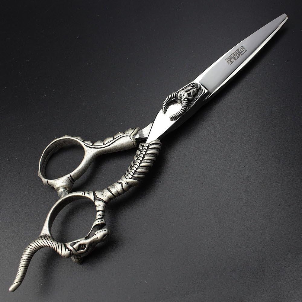 6 Inch Hairdresser, Hairdresser Hair Scissors Set Handle Pattern Noble Resin Hairdresser Tool Stainless Steel Scissors