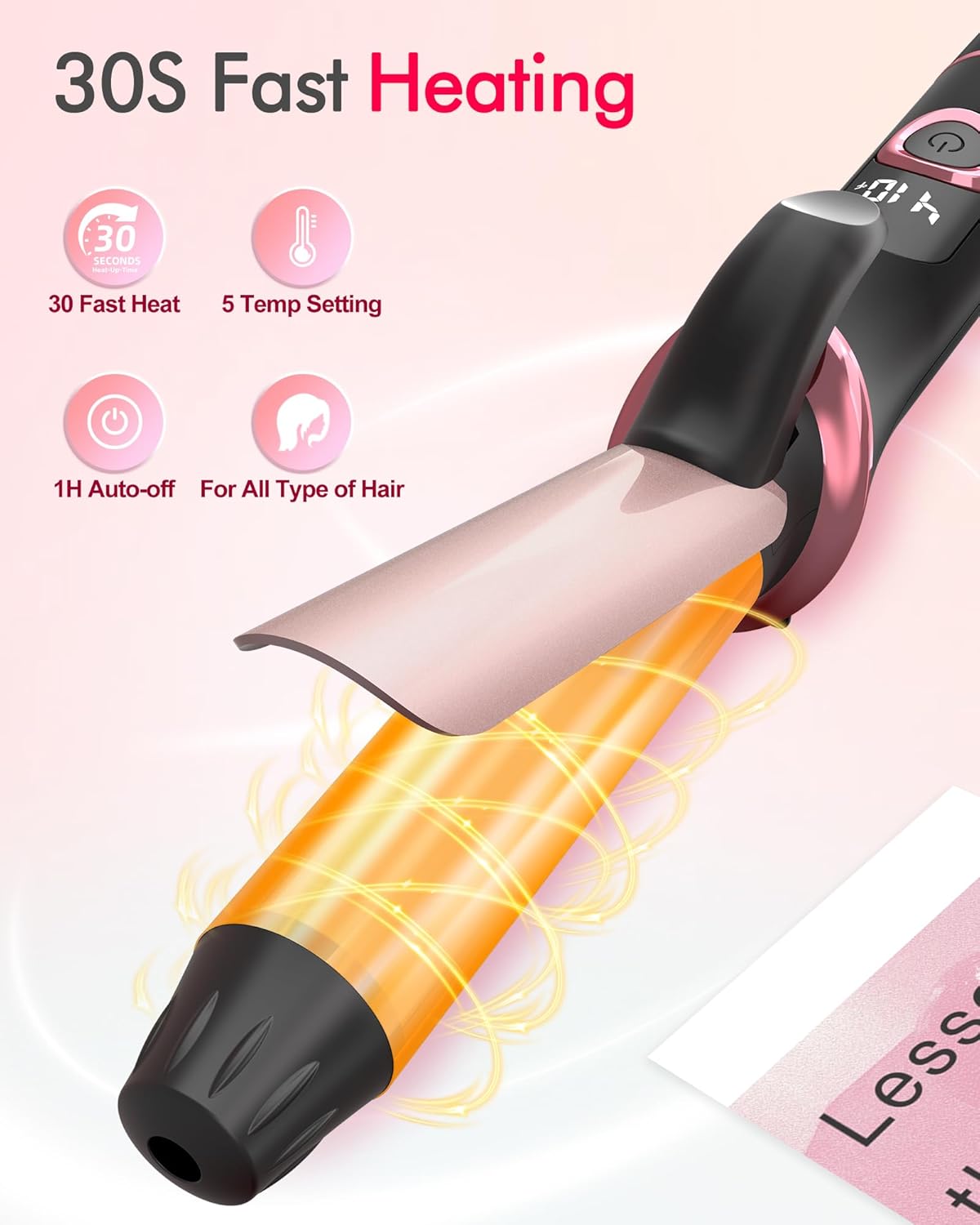 Mini Curling Iron for Travel, Dual Voltage Curling Wand with European, UK Plug Adapter, Small Wave Hair Curler for Short, Long Hair, Tiny Long Barrel Hot Tool Temp Control up to 410℉, 1 Inch