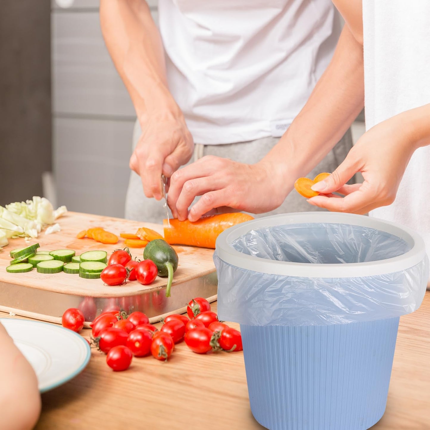 1.2 Gallon Flap-Tie Mini Trash Bags 125 Count Small, Leak Proof and Tear Resistant Garbage Bags for Bathroom, Kitchen, Office, Car, and Travel Durable Plastic Bin Liners, Clear