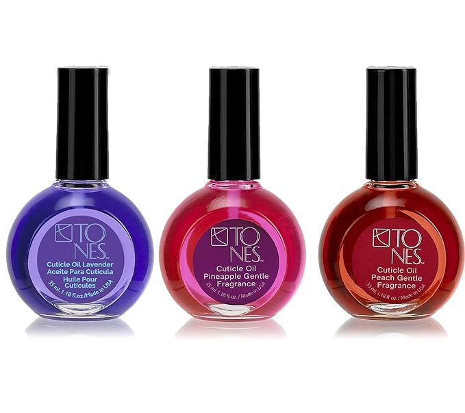 TONES Cuticle Oil - Premium, Skin Conditioning Nail Oil - Hydrates and Repairs Dry, Cracked Cuticles - Cruelty Free, 7-Free Nail Supplies - Made In The USA (1.18 Fl Oz, Lavender)
