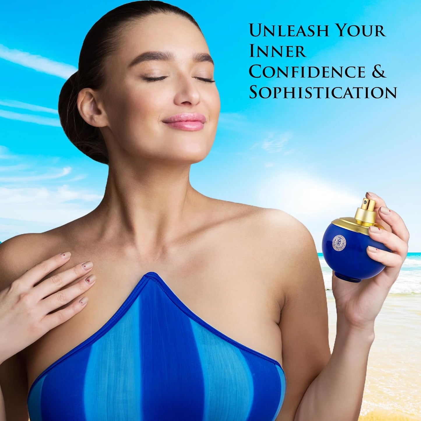 Verse Deep Blue for Women EDP 3.4 fl Oz- Floral, Fruity & Woody Accords - Top Notes of Apple, Black Currant & Clover Base Scent of Styrax, White Smooth Wood, Patchouli & Musk - Elegant 100ml Bottle