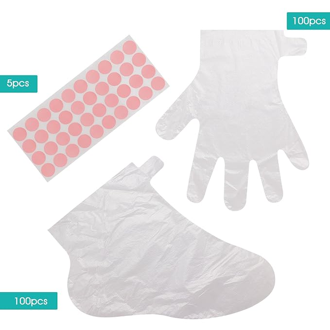 Segbeauty 200pcs Paraffin Wax Bath Liners, Plastic Socks for Moisturizing, Paraffin Baths Gloves for Hand, Foot Covers Pedicure Bags for Feet Thermal Hot Wax thera-py SPA Paraffin Wax Machine