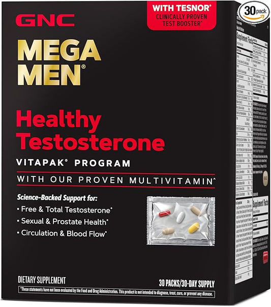 GNC Mega Men Healthy Testosterone Vitapak Program | 30 Servings