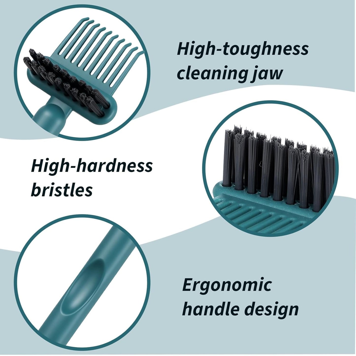 2Pcs 2-in-1 Hair Brush Cleaner and Remover Tools, Dual-Sided Comb Effective Hairbrush Cleaner for Removing Hair and Dust Home Salon Travel Use(Green)