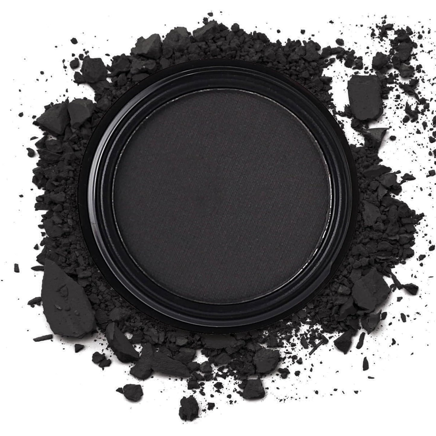 MEICOLY Black Single Eyeshadow for Elphaba Makeup,Pressed Powder Matte Eye shadow,Ash Eye Black Special Effects Powder,Opaque Vegan Cruelty Free Eyeshadow for Halloween Goth Gothic Skull Makeup